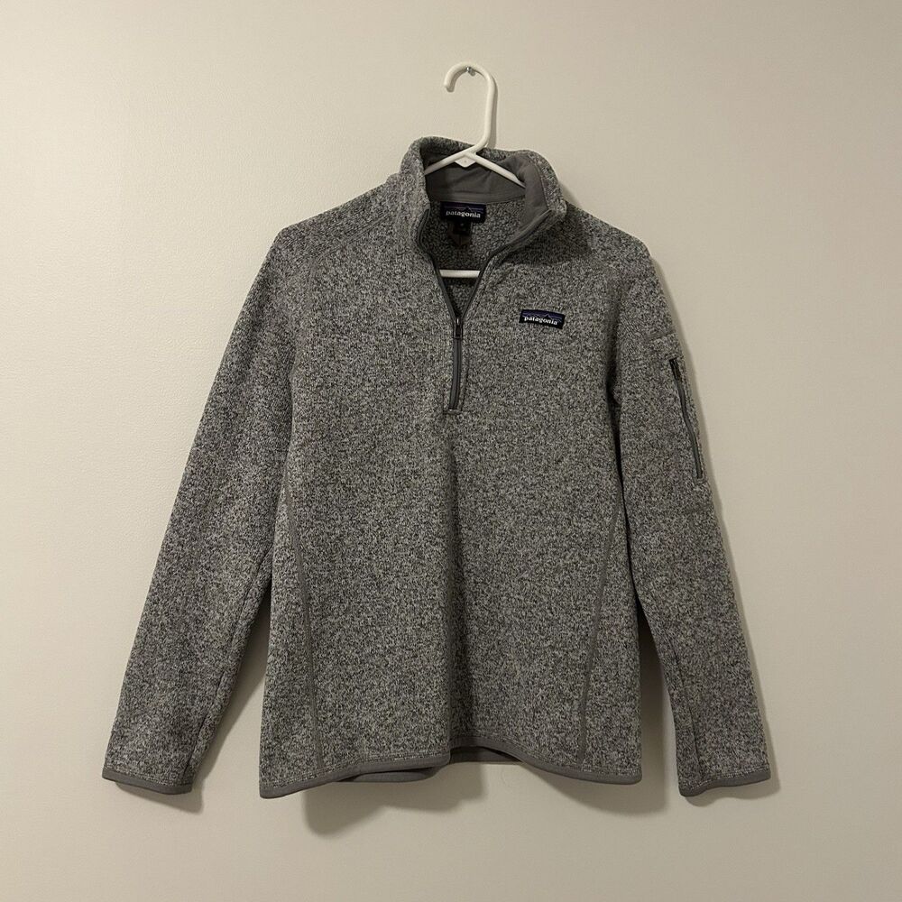 Patagonia Better Sweater Quarter Zip Fleece Pullover Sweater Gray - Women Medium